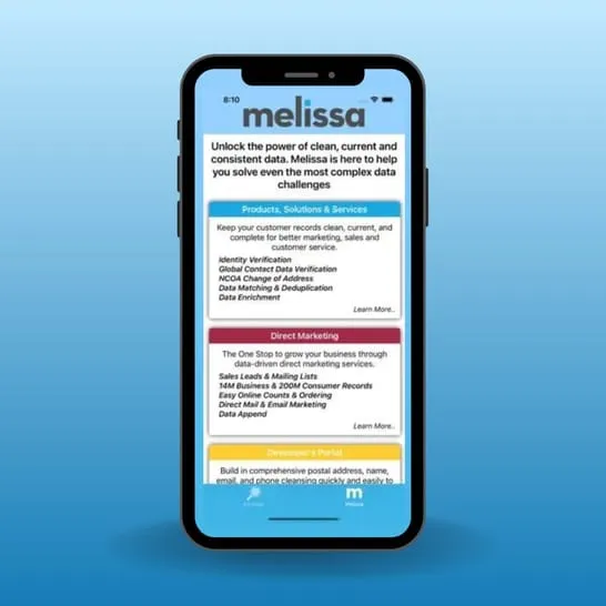 Melissa Data app demo